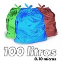 Ver imagem 1 de Saco De Lixo 100 Litros Colorido Reforçado 0,10 Micras 100u:Cinza