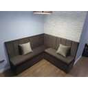 Ver imagem 2 de Conjunto Canto Alemão Baú Encosto Ripado Suede (1,20x1,50):café com Leite