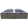 Base Cama Box Baú King Size Suede Bordado Bege Skybox - 2