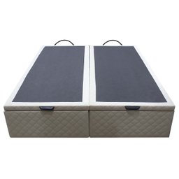 Base Cama Box Baú King Size Suede Bordado Bege Skybox - 3
