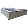 Base Cama Box Baú King Size Suede Bordado Bege Skybox - 1