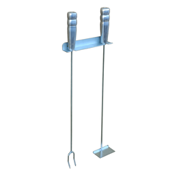 KIT CHURRASCO COM RASTELO E GARFO 59 CM CABO ALUMINIO - 2