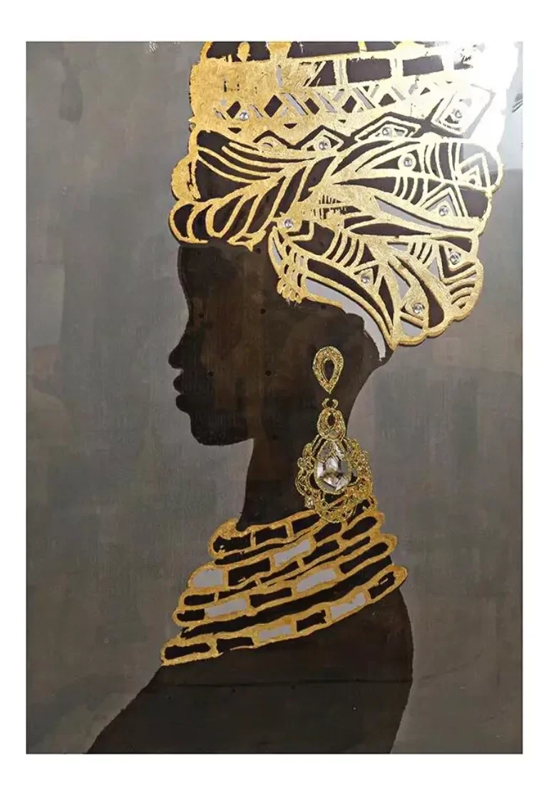 Ver imagem 1 de Quadro Decorativo Tela Africana Belíssima À Óleo 100x70