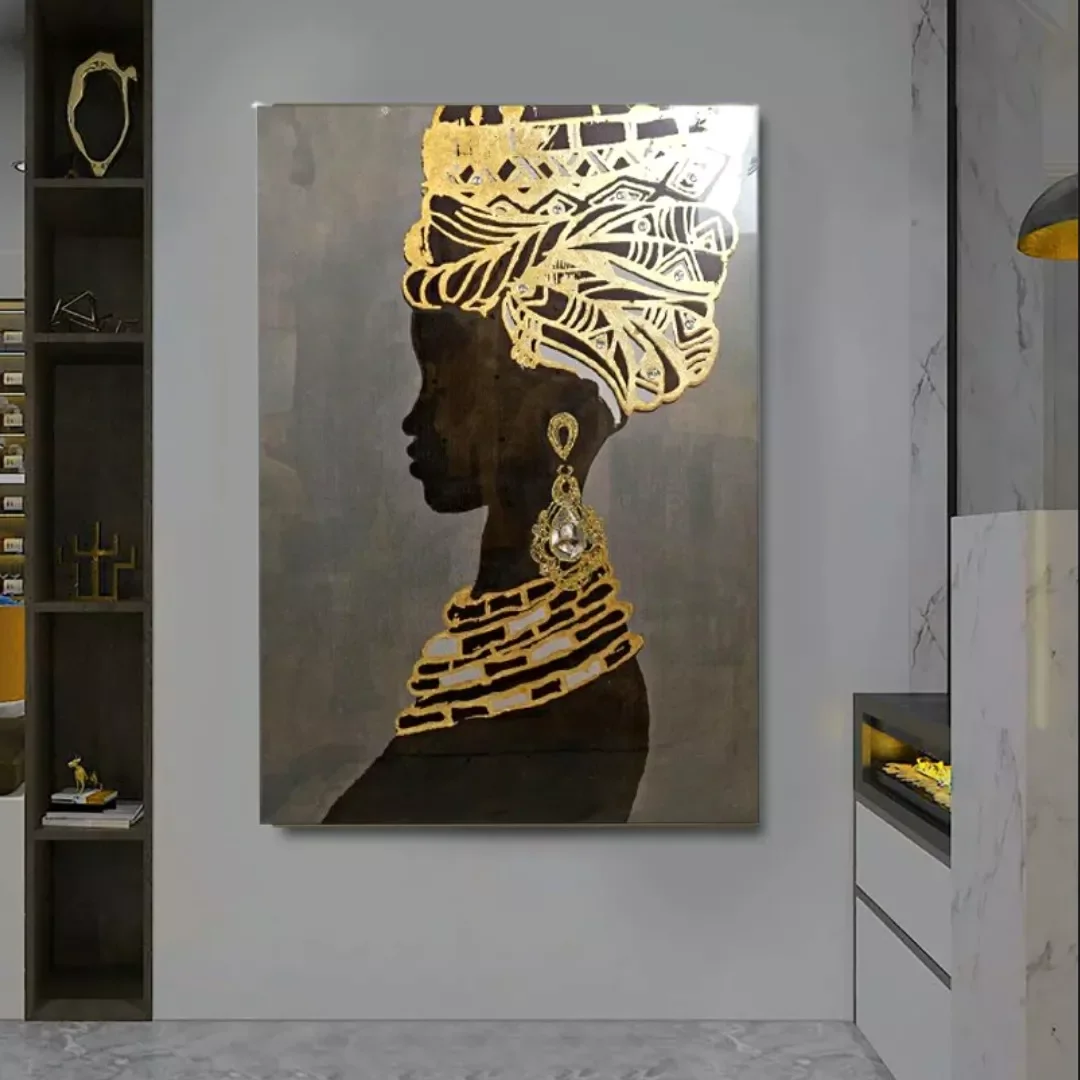 Ver imagem 2 de Quadro Decorativo Tela Africana Belíssima À Óleo 100x70