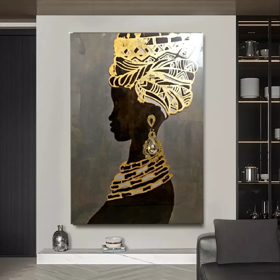 Ver imagem 3 de Quadro Decorativo Tela Africana Belíssima À Óleo 100x70