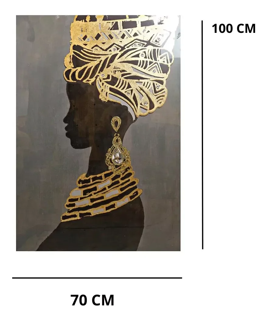 Quadro Decorativo Tela Africana Belíssima À Óleo 100x70 - 4