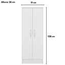 Ver imagem 7 de Armário Multiuso 2 Portas 4 Prateleiras 128 cm Ballena Branco