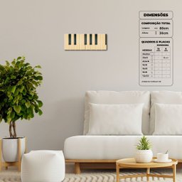 Teclas de Piano - Quadros ou Placas Modulares com 8 Peças - 2