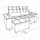 Ver imagem 6 de Sofá Retrátil e Reclinável 2 Lugares Verona 2,50m - Élpis Móveis - Veludo Bege