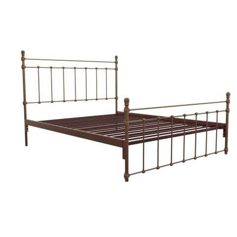 Cama de Ferro Luísa Queen Icamas Marrom com ouro Envelhecido