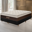 Ver imagem 2 de Cama Box Preta + Colchão King Size Santiago Molas Ensacadas Pillow Paparazzi 193x203x75cm - Macio