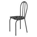 Ver imagem 4 de Kit 6 Cadeiras de Cozinha Texas Estampado Preto Florido Pés de Ferro Cromo Preto - Pallazio