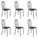 Ver imagem 1 de Kit 6 Cadeiras de Cozinha Texas Estampado Preto Florido Pés de Ferro Cromo Preto - Pallazio