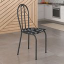 Ver imagem 2 de Kit 6 Cadeiras de Cozinha Texas Estampado Preto Florido Pés de Ferro Cromo Preto - Pallazio