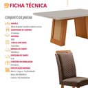 Ver imagem 2 de Mesa de Jantar Carolina 180cm Tampo MDF Vidro Canto Copo com 6 Cadeiras Lorena Moderna Mobília