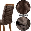 Ver imagem 4 de Mesa de Jantar Carolina 180cm Tampo MDF Vidro Canto Copo com 6 Cadeiras Lorena Moderna Mobília