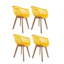 Ver imagem 1 de KIT 4 CADEIRAS WEB EMPÓRIO TIFFANY WOOD AMARELA