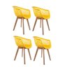 KIT 4 CADEIRAS WEB EMPÓRIO TIFFANY WOOD AMARELA - 1
