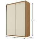 Ver mais imagens de Guarda Roupa Solteiro 100% MDF BP 2 Portas 2 Gavetas Liege Marrom/Nogueira/Off White
