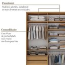 Ver imagem 5 de Guarda Roupa Solteiro 100% MDF BP 2 Portas 2 Gavetas Liege Marrom/Nogueira/Off White