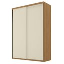 Ver imagem 3 de Guarda Roupa Solteiro 100% MDF BP 2 Portas 2 Gavetas Liege Marrom/Nogueira/Off White