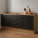 Ver imagem 1 de Cozinha Modulada 2 Balcões Conecta Frise Yescasa Cinamomo/Preto