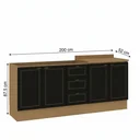 Ver imagem 3 de Cozinha Modulada 2 Balcões Conecta Frise Yescasa Cinamomo/Preto