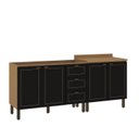 Ver imagem 6 de Cozinha Modulada 2 Balcões Conecta Frise Yescasa Cinamomo/Preto