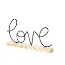 Ver imagem 3 de Enfeite Decorativo de Metal Love com Base em Madeira 20x36x5,5cm