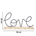Ver imagem 2 de Enfeite Decorativo de Metal Love com Base em Madeira 20x36x5,5cm
