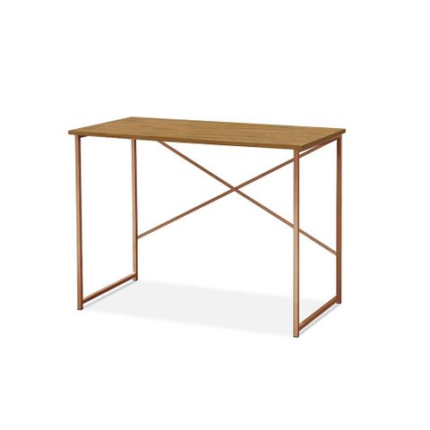 Escrivaninha Steel 90 Cm Estilo Industrial com Pés em Aço Cobre/naturale