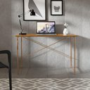 Ver imagem 2 de Escrivaninha Steel 90 Cm Estilo Industrial com Pés em Aço Cobre/naturale