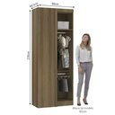 Ver imagem 3 de Modulo Guarda Roupa Eucamoveis Paris Canto Reto 1 Porta Com Espelho