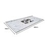 Pia de Cozinha Mármore Branco 200cm Cuba Rasa Inox Simples: Branco - 3