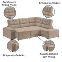 Ver imagem 3 de Sofá de Canto Retrátil e Reclinável com Molas Capuccino