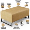 Ver imagem 3 de Puff Decorativo para Sala de Estar Cléo W01 Base de Ferro 90 cm Couríssimo Fendi - Lyam Decor