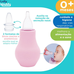 Aspirador Nasal Bebe 2 em 1 Respire Bem Rosa Lolly - 3