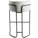 Ver imagem 7 de Kit 04 Banquetas Decorativa Fixa Base de Aço Choco Betina D02 Linho Creme A-48 - Lyam Decor