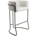 Ver imagem 4 de Kit 04 Banquetas Decorativa Fixa Base de Aço Choco Betina D02 Linho Creme A-48 - Lyam Decor