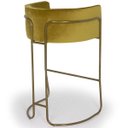 Ver imagem 5 de Kit 03 Banquetas Decorativa Fixa Base de Aço Bronze Betina D02 Veludo Mostarda B-260 - Lyam Decor