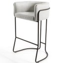 Ver imagem 6 de Kit 02 Banquetas Decorativa Fixa Base de Aço Choco Betina D02 Linho Creme A-48 - Lyam Decor