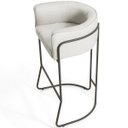 Ver imagem 7 de Kit 02 Banquetas Decorativa Fixa Base de Aço Choco Betina D02 Linho Creme A-48 - Lyam Decor