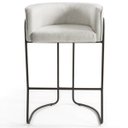 Ver imagem 5 de Kit 02 Banquetas Decorativa Fixa Base de Aço Choco Betina D02 Linho Creme A-48 - Lyam Decor