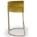 Ver imagem 3 de Banqueta Decorativa Fixa Base de Aço Bronze Betina D02 Veludo Mostarda B-260 - Lyam Decor