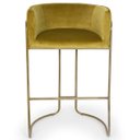 Ver imagem 2 de Banqueta Decorativa Fixa Base de Aço Bronze Betina D02 Veludo Mostarda B-260 - Lyam Decor