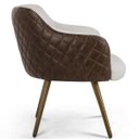 Ver imagem 6 de Poltrona Decorativa Pés Palito Jade D02 Linho Bege C-107 Tressê Corano Marrom - Lyam Decor