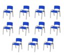 Ver imagem 2 de Kit 11 Cadeira Iso Infantil Creche, Escola Base Cinza Azul