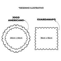 Jogo Americano com Guardanapo 12 Peças Bordado Girassol: Marfim - 4
