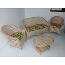 Ver imagem 1 de Conjunto Poltronas com Sofá de Área Externa Jardins Varanda Sacadas Fibra Sintética