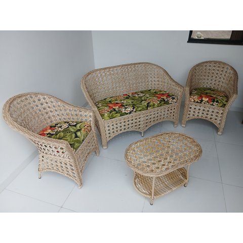 Conjunto Poltronas com Sofá de Área Externa Jardins Varanda Sacadas Fibra Sintética